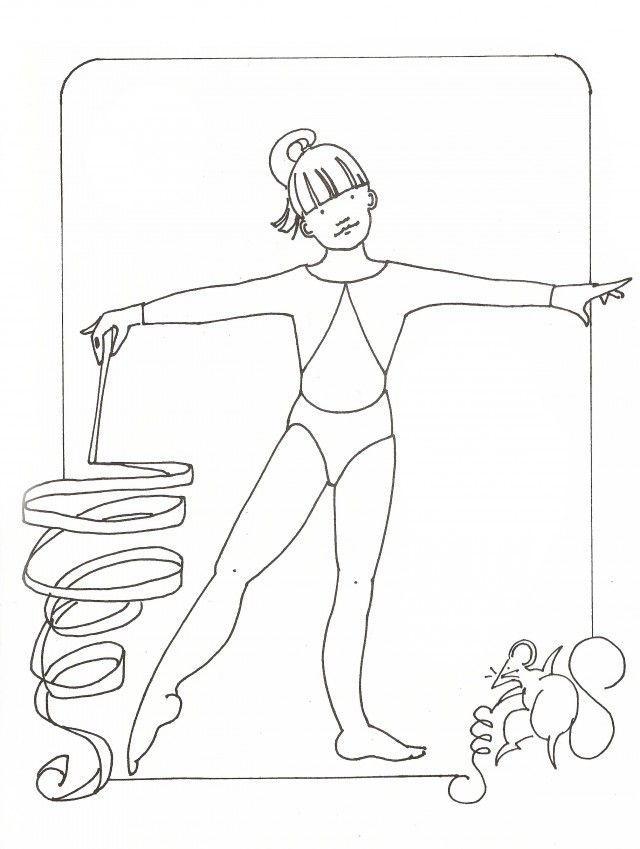 Plansa de colorat cu Gimnastica 28 21